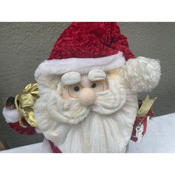 VTG Holiday Seasons Fiber Optic Santa 22” Toy Bag Lights Up Multi Color Tested - Picture 16 of 16